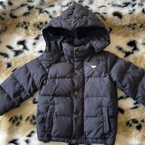 Armani junior toddler coat puffer jacket navy blue 2T